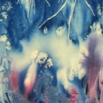 Blue Sea Bioluminescense, watercolor, by Barbara Snapp