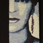 Blue Frida II, tapestry, by Barbara Burns