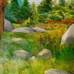 Rocks in Farm Field, colored pencil, by Alan Mast