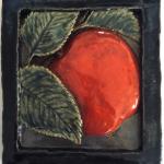 Apple, ceramic tile, by Nan Moran
