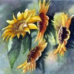 Sun Worshippers, watercolor, by Tim Banks