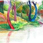 Point of Land, Prismacolor pencil, by Alan Mast