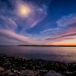 Moonrise and Sunset over Dyer Bay, by Craig Snapp